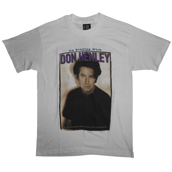 Vintage 1993 Don Henley "Unplugged & Plugged" Tour Tee T-Shirt Large Made in USA - Picture 1 of 10